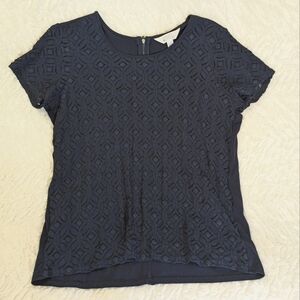 ❤️ Market & Spruce Hans Crochet Front Mixed Material Top Size Large from…